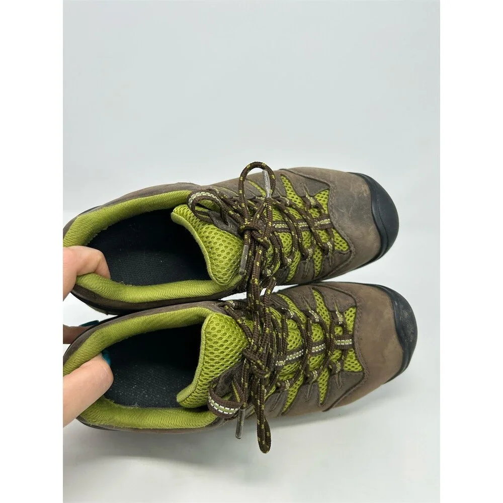 KEEN Bryce WP Women's Waterproof Hiking Trail Shoes Brown/Green Low Top Size 8.5